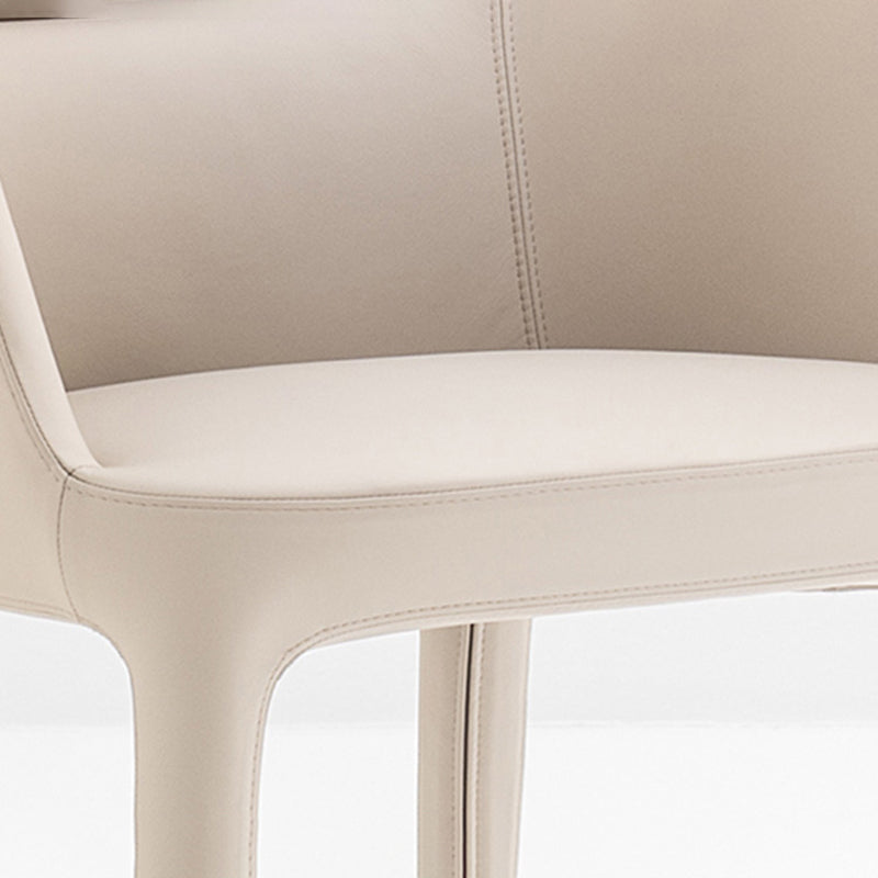 Leather Parsons Arm Chair Indoor Dining Chair for Dining Room