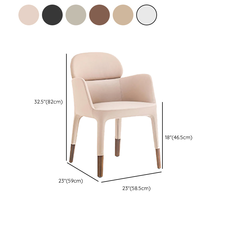 Leather Parsons Arm Chair Indoor Dining Chair for Dining Room