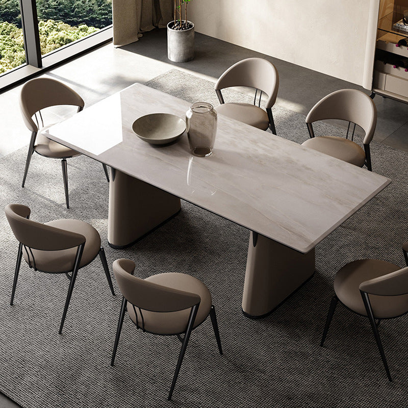 Dining Room Upholstered Chair Leather Open Back Armless Chair