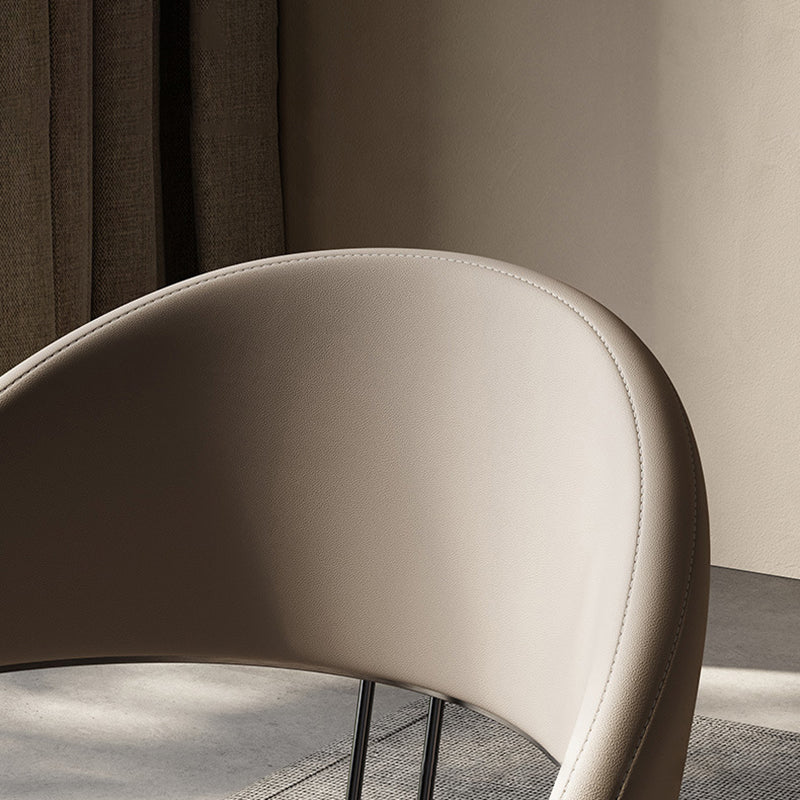 Dining Room Upholstered Chair Leather Open Back Armless Chair