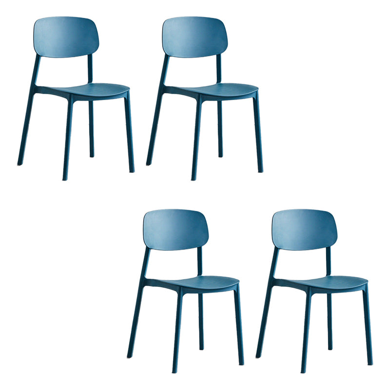 Home Plastic Side Chair Dining Room Open Back Armless Chairs