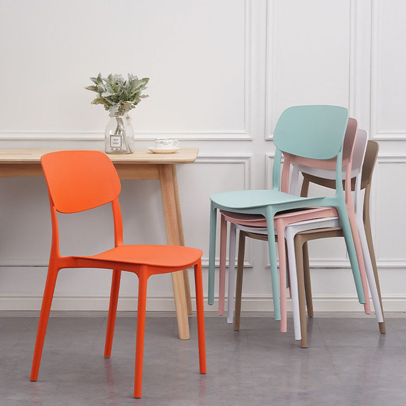 Home Plastic Side Chair Dining Room Open Back Armless Chairs