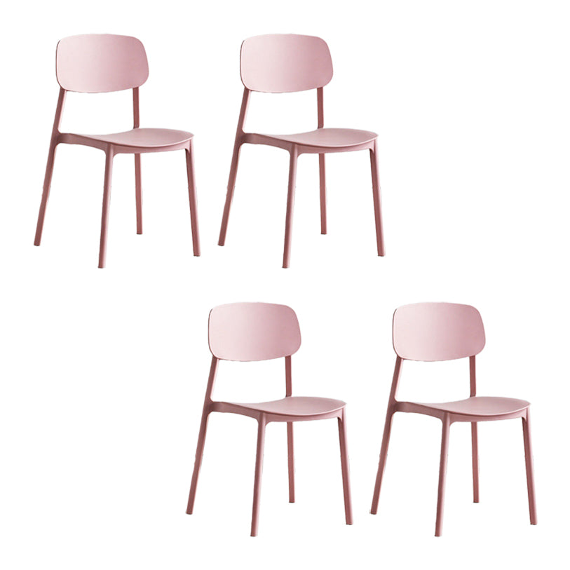Home Plastic Side Chair Dining Room Open Back Armless Chairs