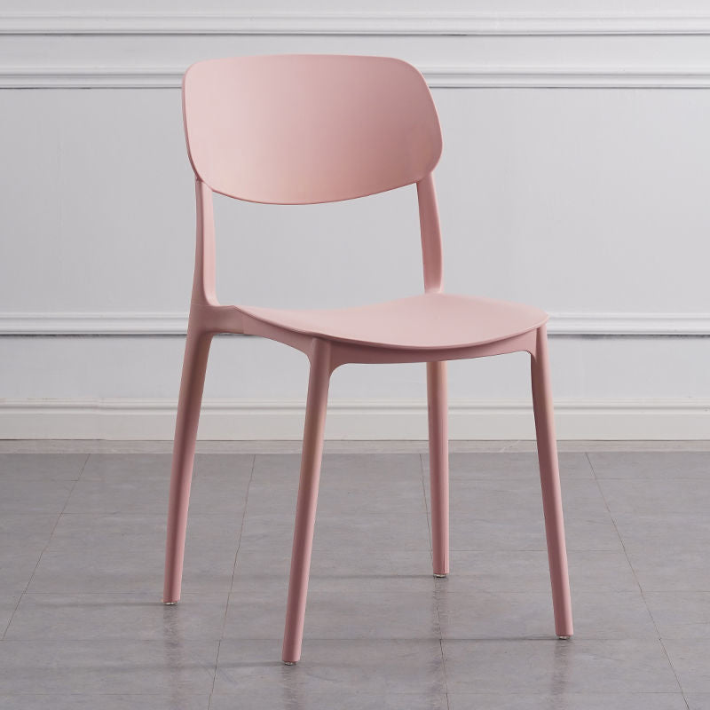 Indoor Plastic Dining Armless Chair Kitchen Open Back Side Chair