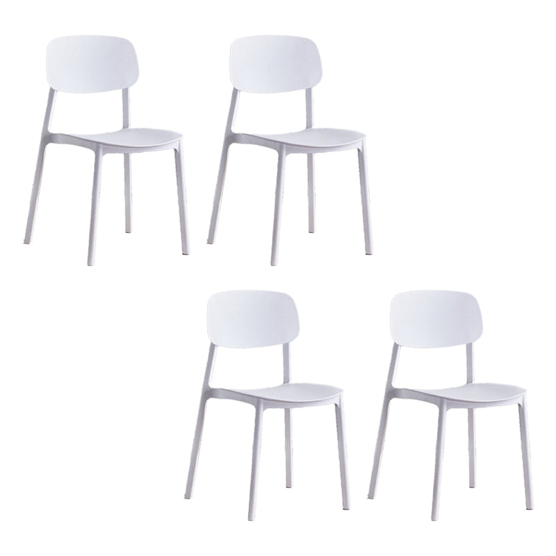 Indoor Plastic Dining Armless Chair Kitchen Open Back Side Chair