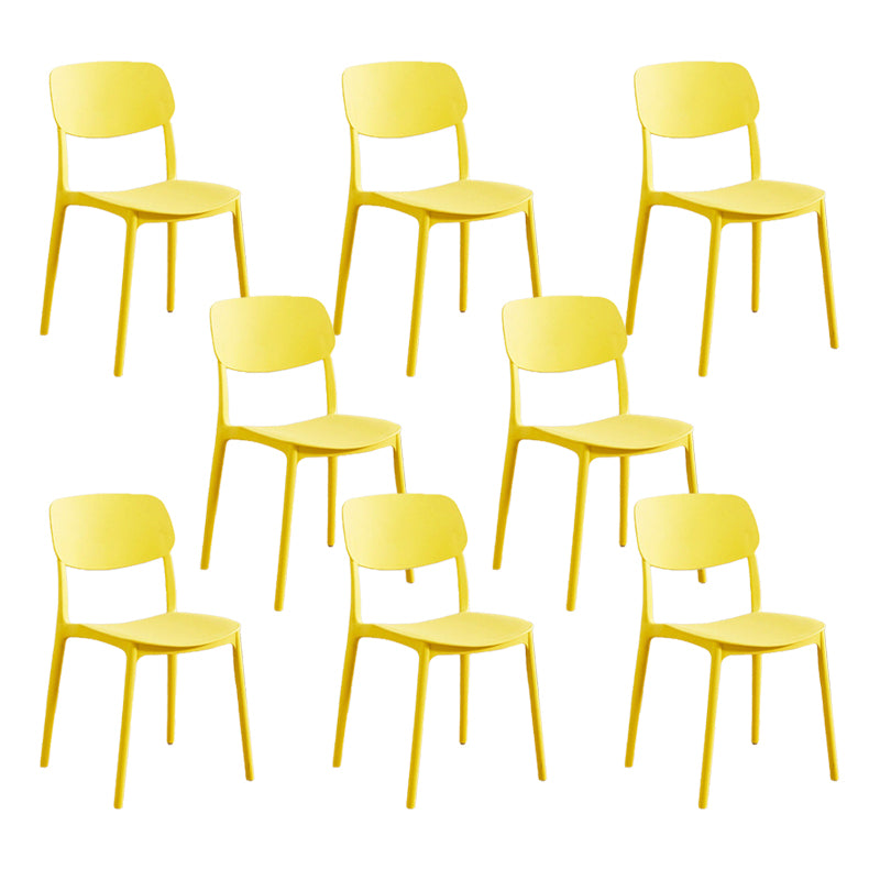 Indoor Plastic Dining Armless Chair Kitchen Open Back Side Chair