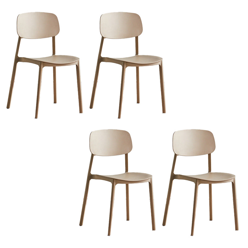 Indoor Plastic Dining Armless Chair Kitchen Open Back Side Chair