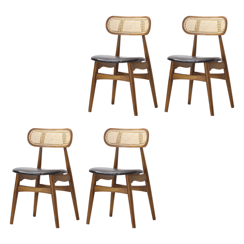 Contemporary Open Back Dining Chair Indoor-Outdoor Solid Wood Side Chair