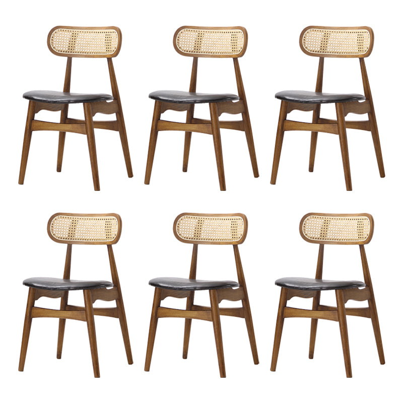 Contemporary Open Back Dining Chair Indoor-Outdoor Solid Wood Side Chair