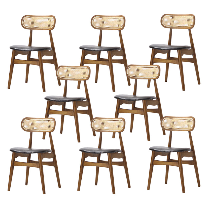 Contemporary Open Back Dining Chair Indoor-Outdoor Solid Wood Side Chair