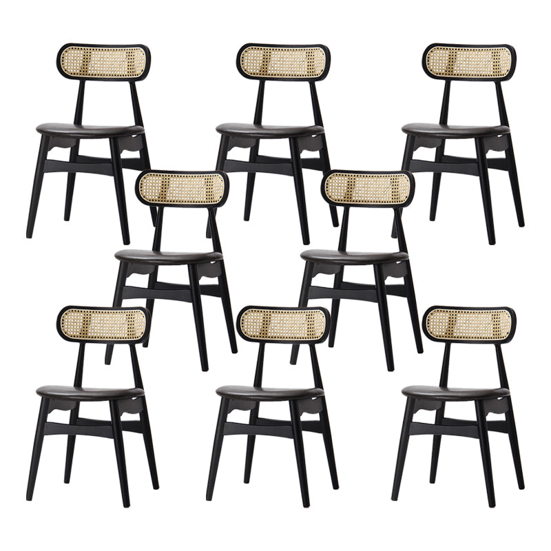 Contemporary Open Back Dining Chair Indoor-Outdoor Solid Wood Side Chair