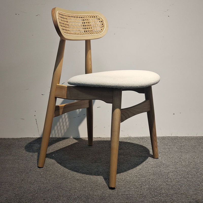 Contemporary Open Back Dining Chair Indoor-Outdoor Solid Wood Side Chair