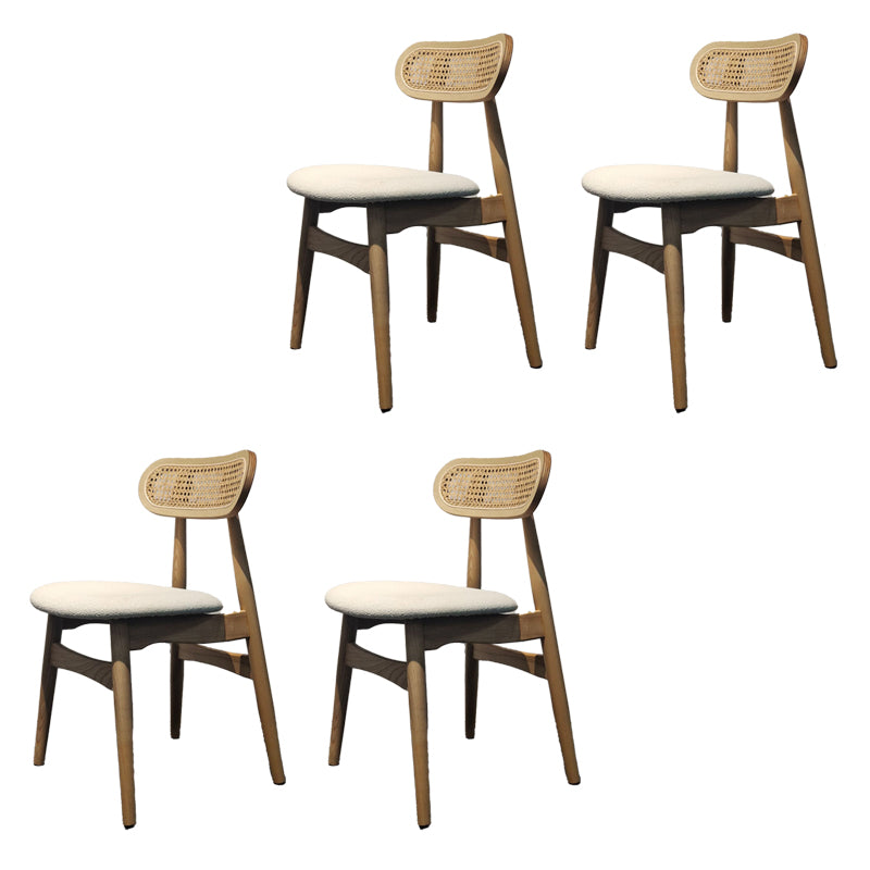 Contemporary Open Back Dining Chair Indoor-Outdoor Solid Wood Side Chair