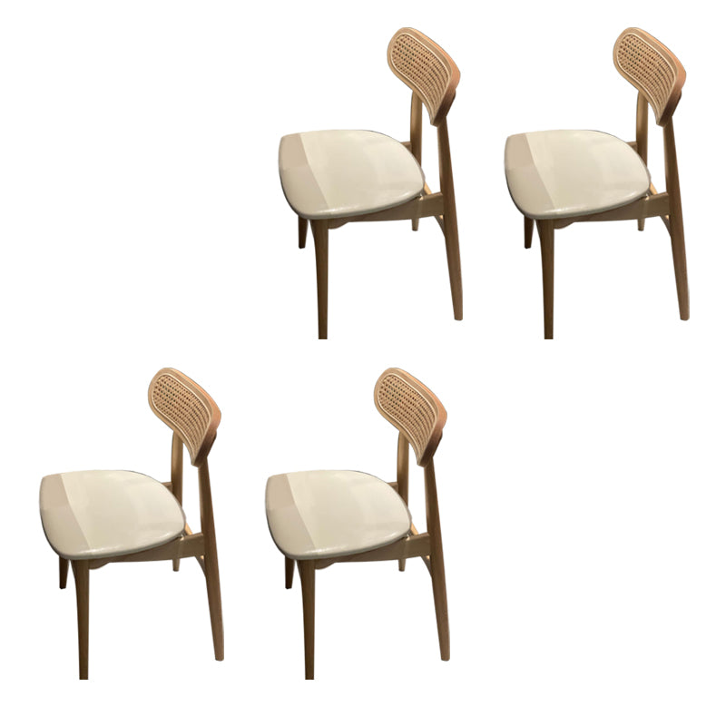 Contemporary Open Back Dining Chair Indoor-Outdoor Solid Wood Side Chair