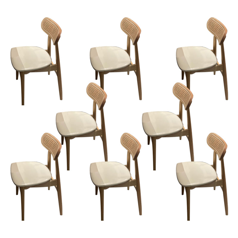 Contemporary Open Back Dining Chair Indoor-Outdoor Solid Wood Side Chair