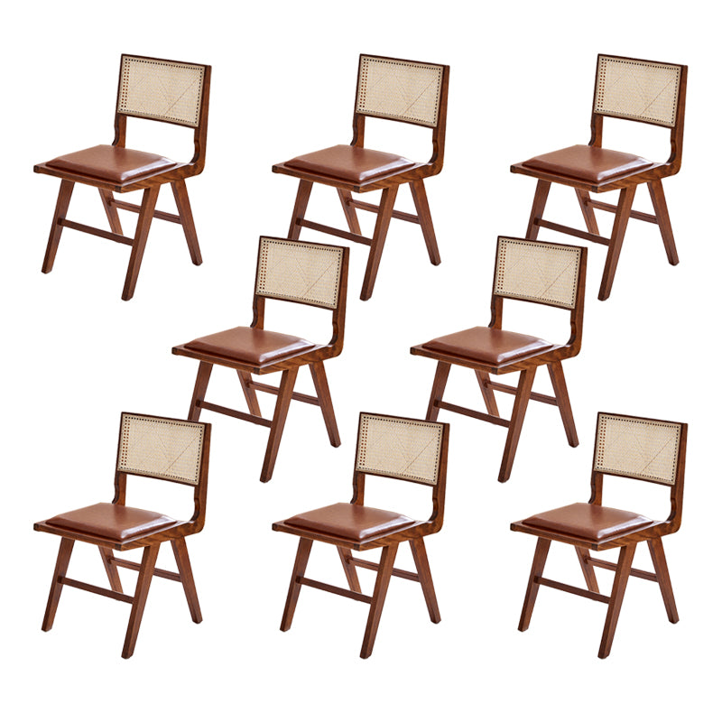 Solid Wood Cane Back Chair Home Indoor Contemporary Dining Chair