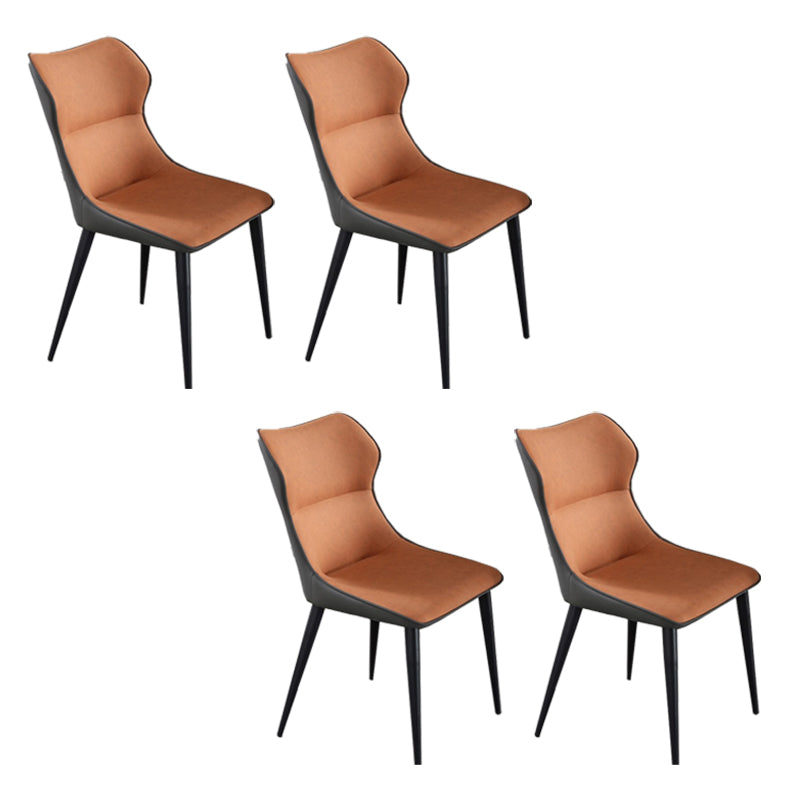 Faux Leather Side Chair Contemporary Wingback Armless Indoor Chair