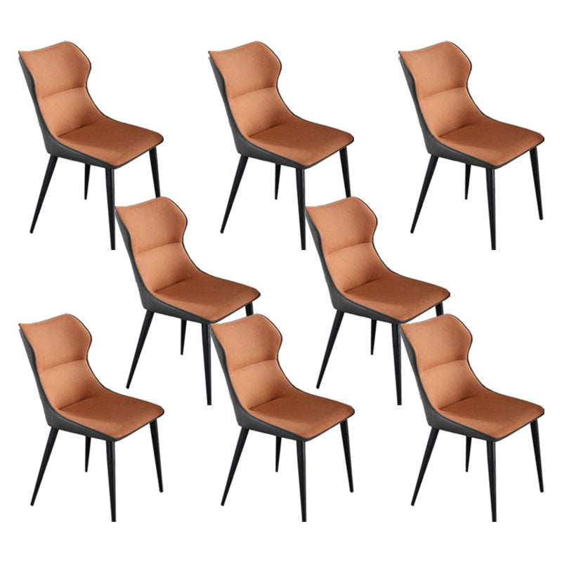 Faux Leather Side Chair Contemporary Wingback Armless Indoor Chair