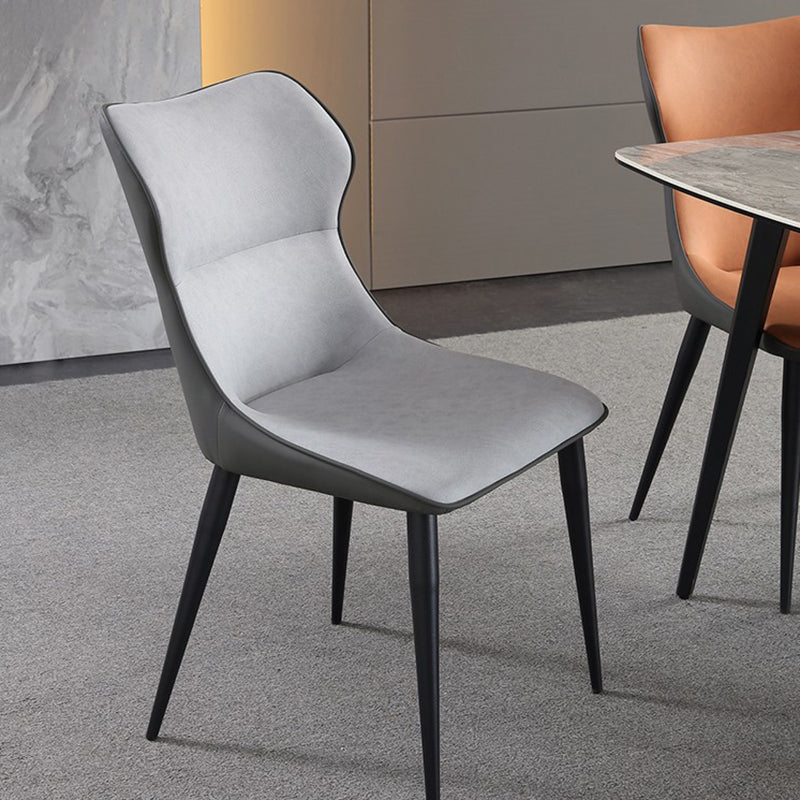 Faux Leather Side Chair Contemporary Wingback Armless Indoor Chair