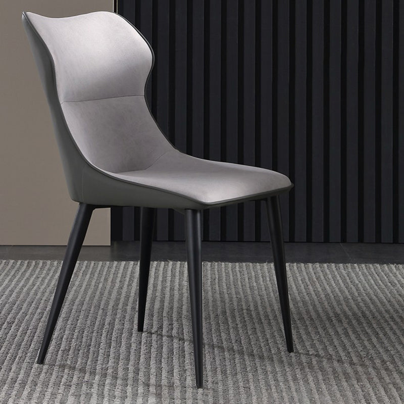 Faux Leather Side Chair Contemporary Wingback Armless Indoor Chair