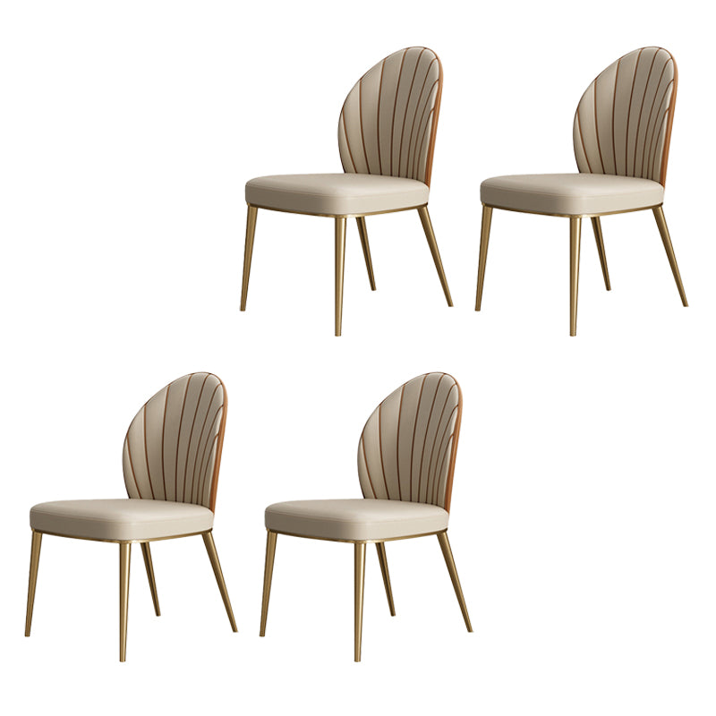 Glam Dining Room Parsons Chair Metal Legs with Upholstered Chair