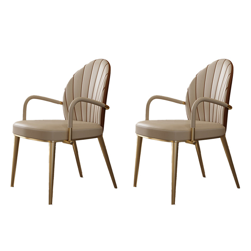 Glam Dining Room Parsons Chair Metal Legs with Upholstered Chair