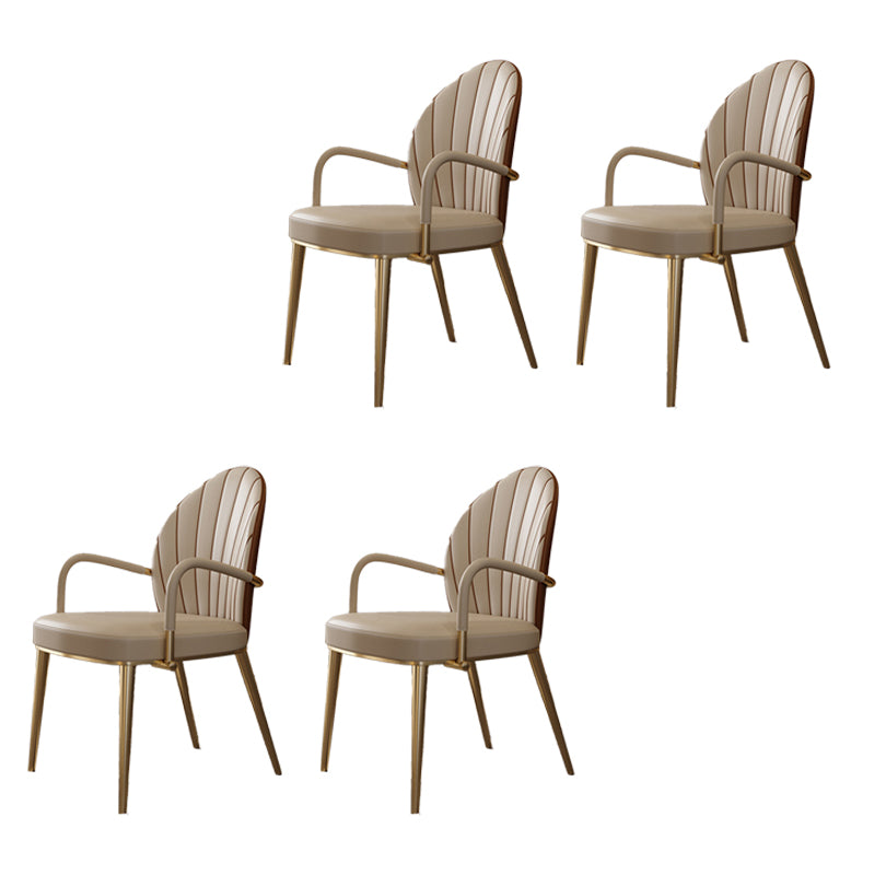 Glam Dining Room Parsons Chair Metal Legs with Upholstered Chair