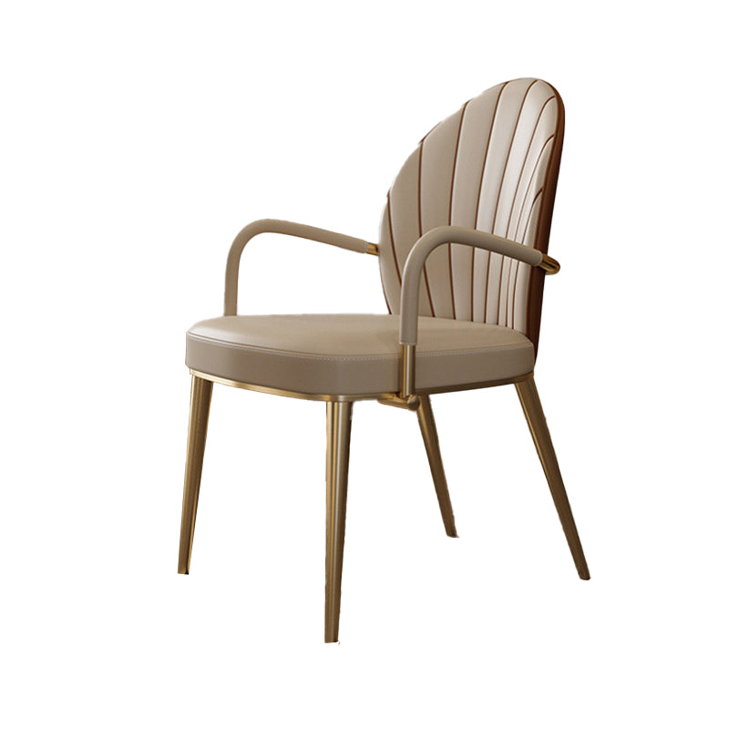 Glam Dining Room Parsons Chair Metal Legs with Upholstered Chair