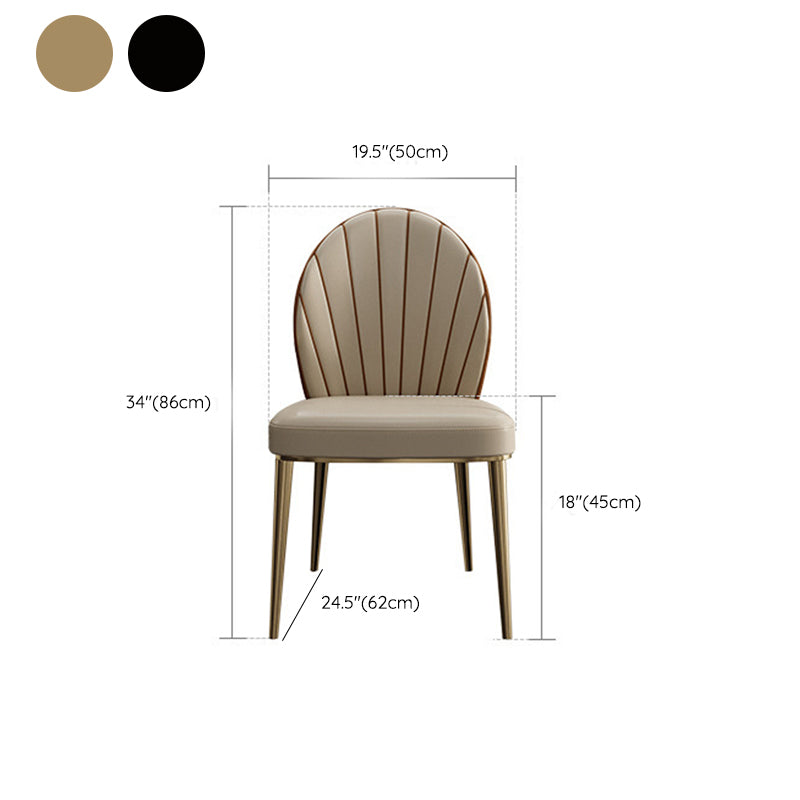 Glam Dining Room Parsons Chair Metal Legs with Upholstered Chair