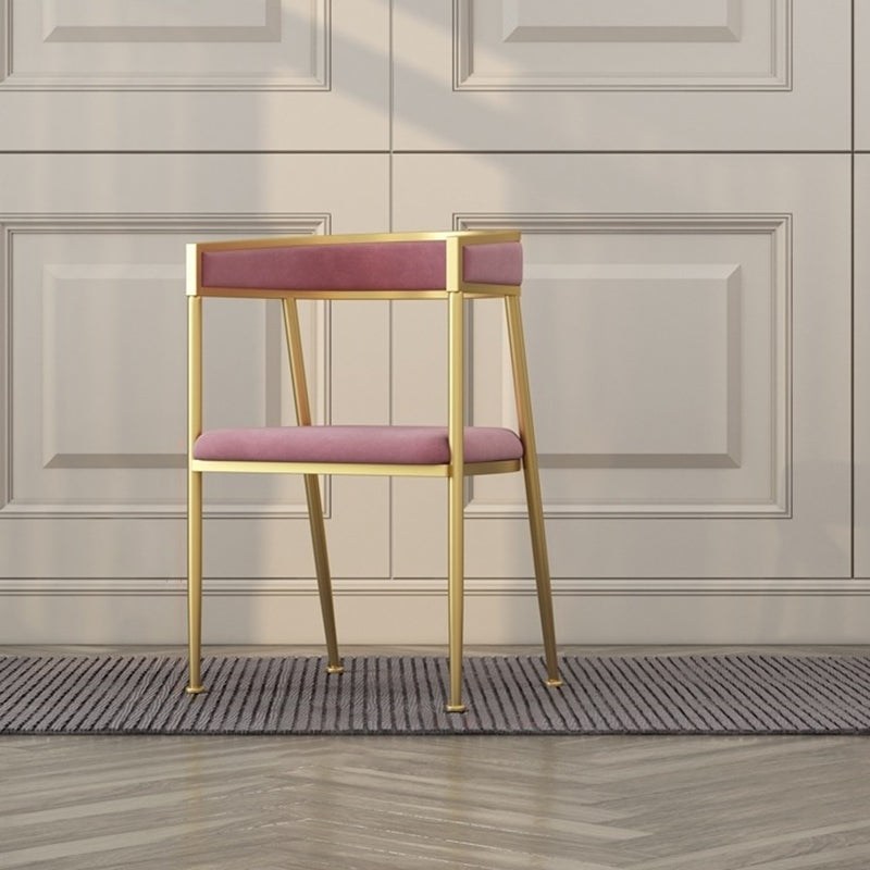 Glam Velvet Dining Side Chair Kitchen Indoor Upholstered Arm Chair