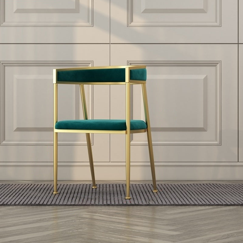 Glam Velvet Dining Side Chair Kitchen Indoor Upholstered Arm Chair