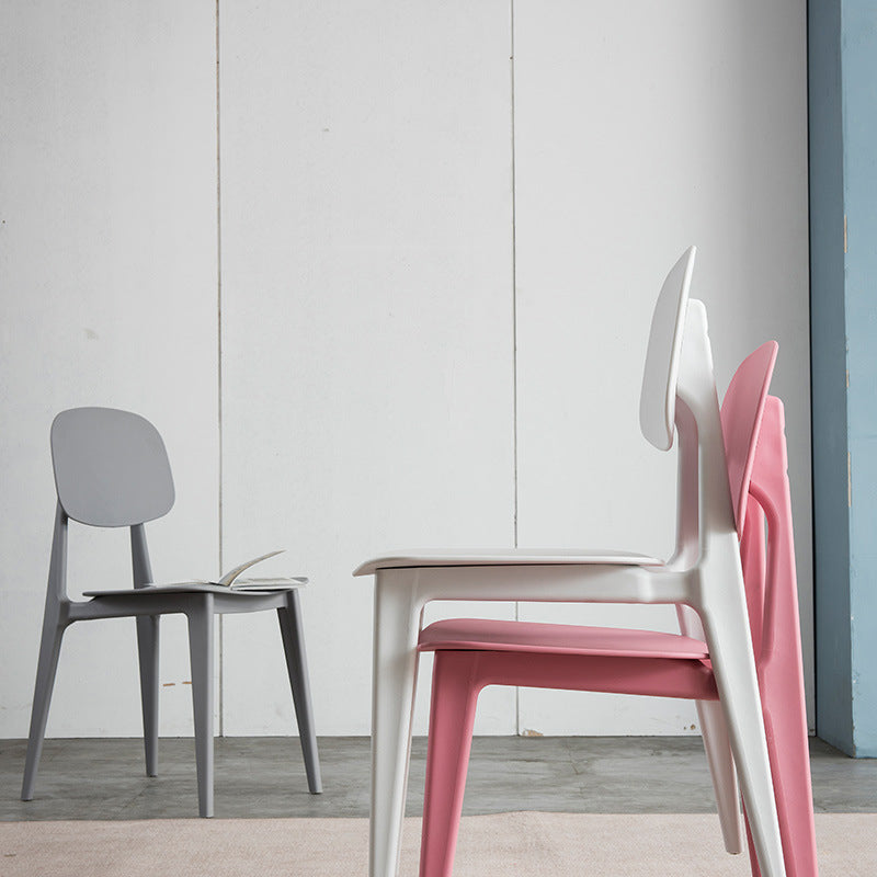 Kitchen Plastic Dining Armless Chair Stacking Dining Room Chair
