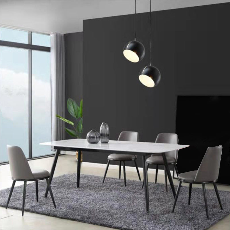 Glam Home Side Chair Metal Legs Upholstered Armless Dining Chair