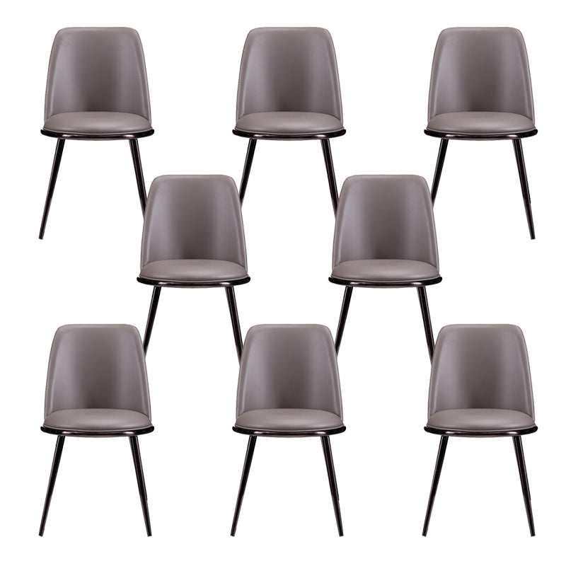 Glam Home Side Chair Metal Legs Upholstered Armless Dining Chair