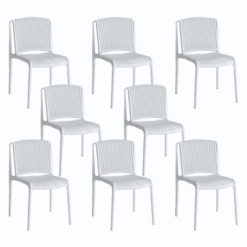 Home Indoor Armless Dining Chairs Slat Back Stacking Side Chair