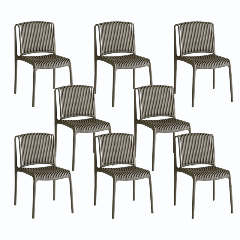 Home Indoor Armless Dining Chairs Slat Back Stacking Side Chair