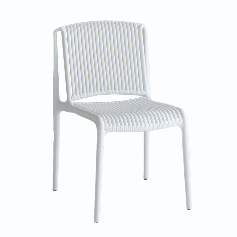 Home Indoor Armless Dining Chairs Slat Back Stacking Side Chair