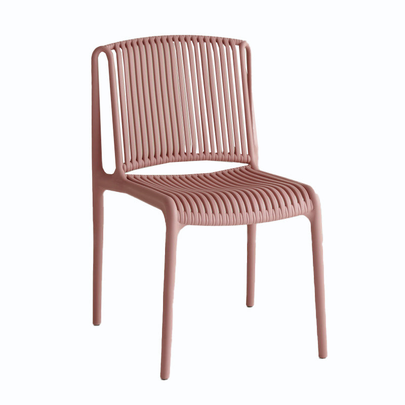 Home Indoor Armless Dining Chairs Slat Back Stacking Side Chair