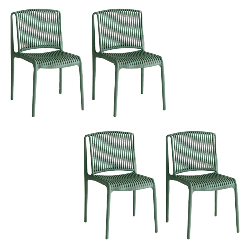 Home Indoor Armless Dining Chairs Slat Back Stacking Side Chair