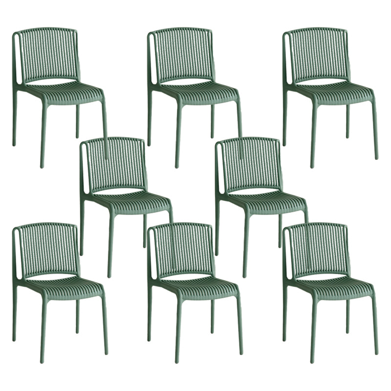 Home Indoor Armless Dining Chairs Slat Back Stacking Side Chair