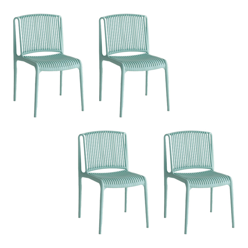 Home Indoor Armless Dining Chairs Slat Back Stacking Side Chair