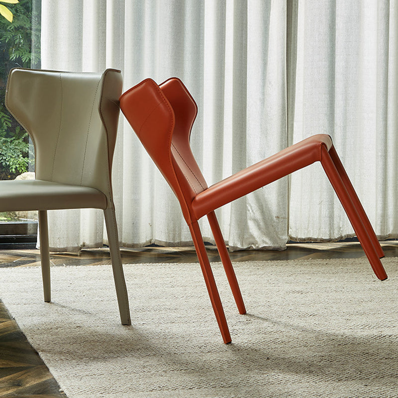 Faux Leather Side Chair Contemporary Indoor Dining Side Chair