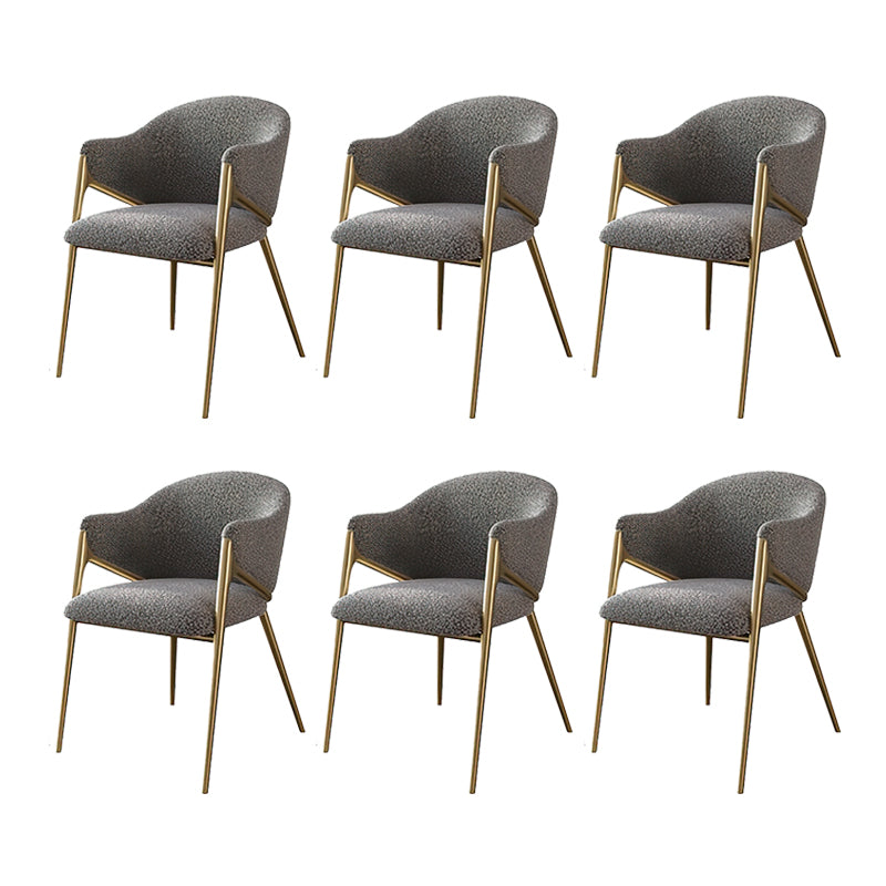 Glam Indoor Upholstered Dining Chair Gold Legs Parsons Arm Chair