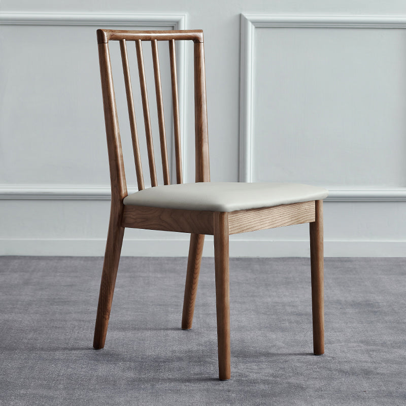 Contemporary Solid Wood Side Chair Kitchen Slat Back Armless Chair