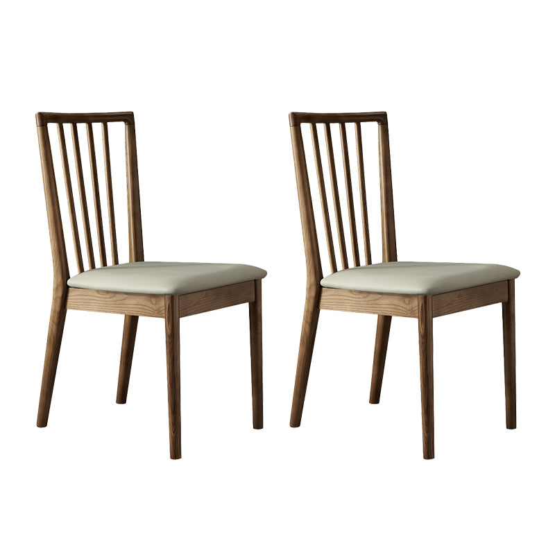 Contemporary Solid Wood Side Chair Kitchen Slat Back Armless Chair