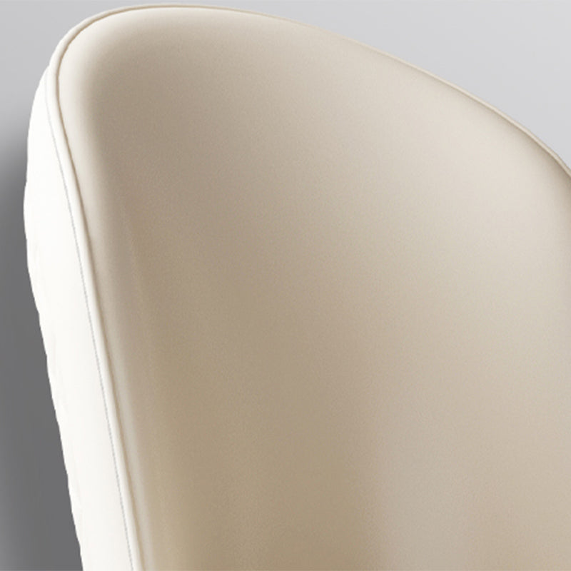 Dining Room Glam Parsons Chair Metal Legs Faux Leather Upholstered Chair