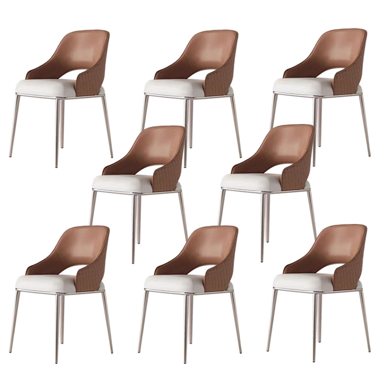 Dining Room Glam Side Chair Faux Leather Chair with Upholstered