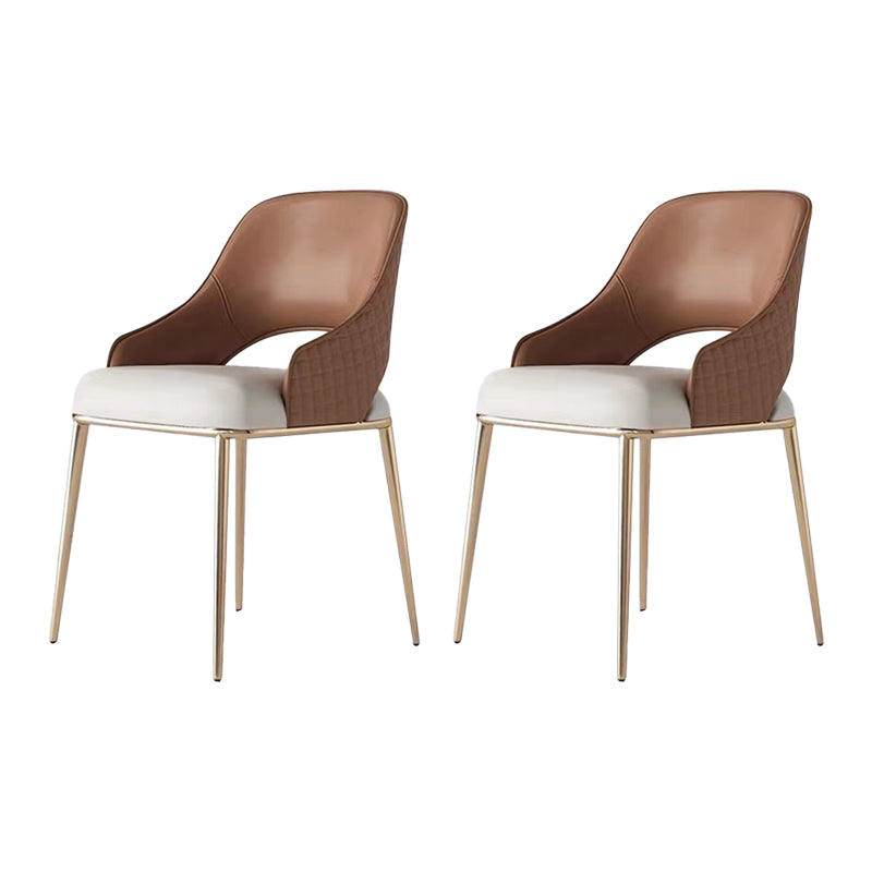 Dining Room Glam Side Chair Faux Leather Chair with Upholstered