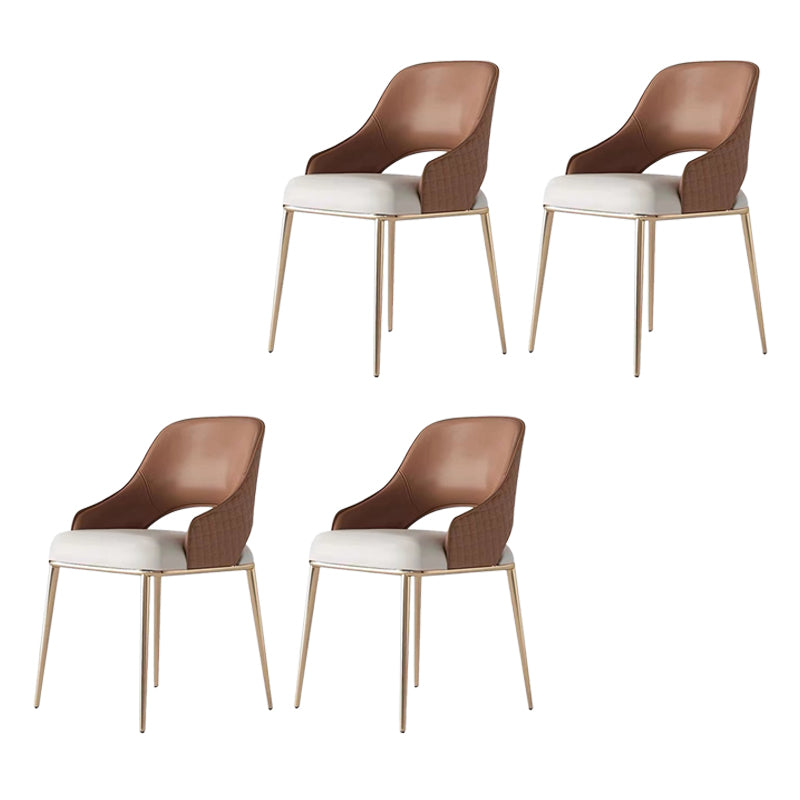 Dining Room Glam Side Chair Faux Leather Chair with Upholstered