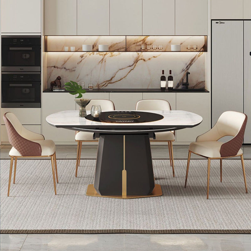 Dining Room Glam Side Chair Faux Leather Chair with Upholstered